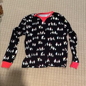 Wondershop Penguin Print Pajama Top - Black and Red